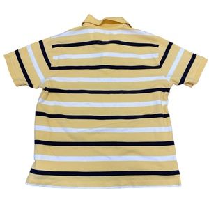 St John Bay Men's Yellow Striped Short Sleeve Polo Shirt Size Large